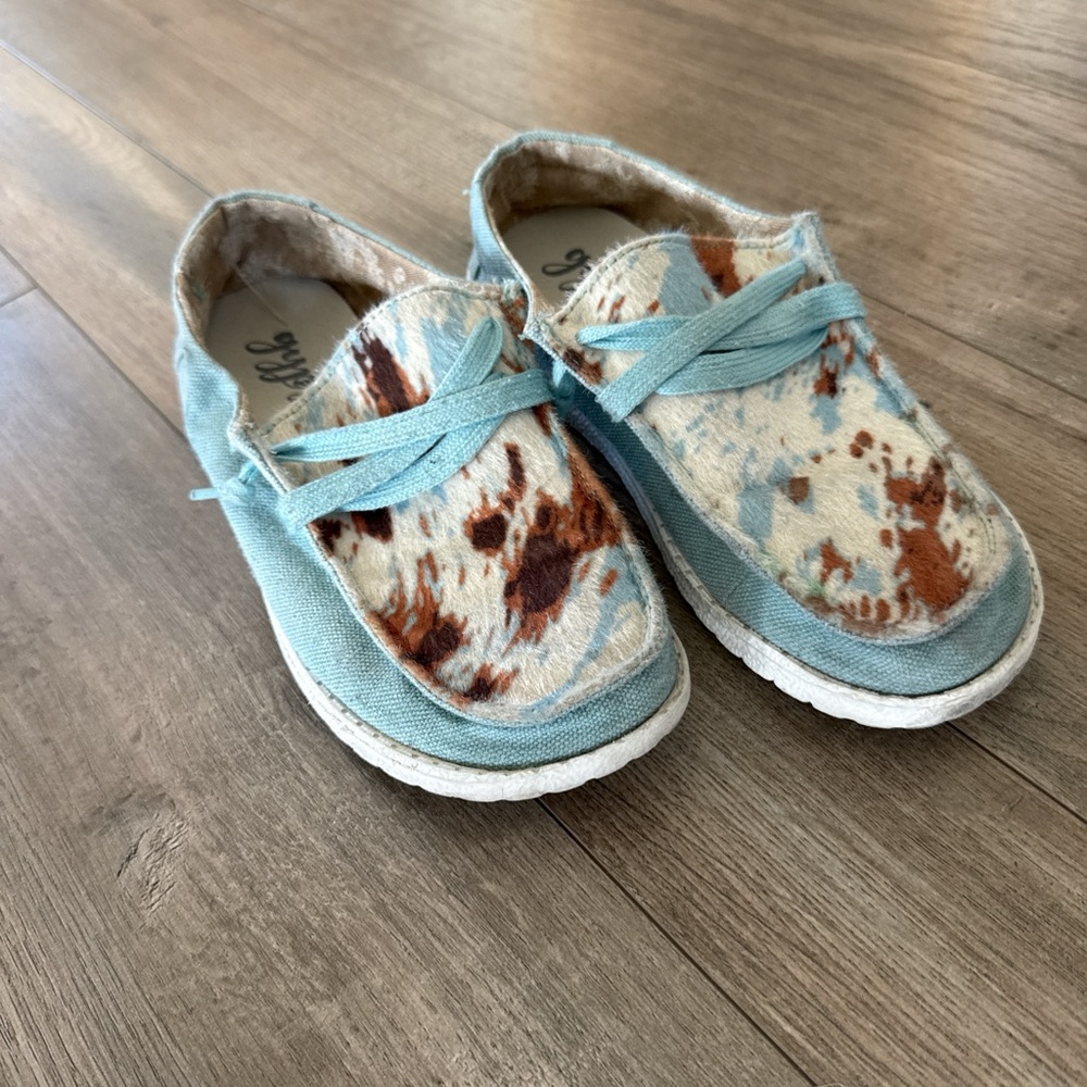 Gypsy Jazz Kids Moccasins in Blue and Brown